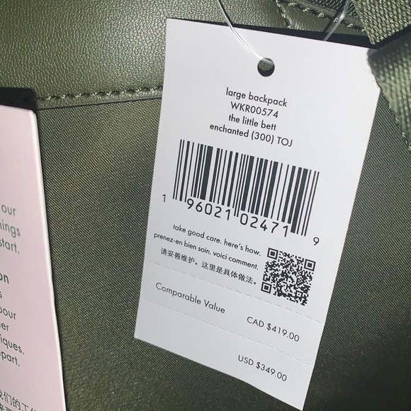 ♠️ kate spade ♠️ Chelsea The Little Better Nylon Large Backpack, Green - Picture 4 of 11